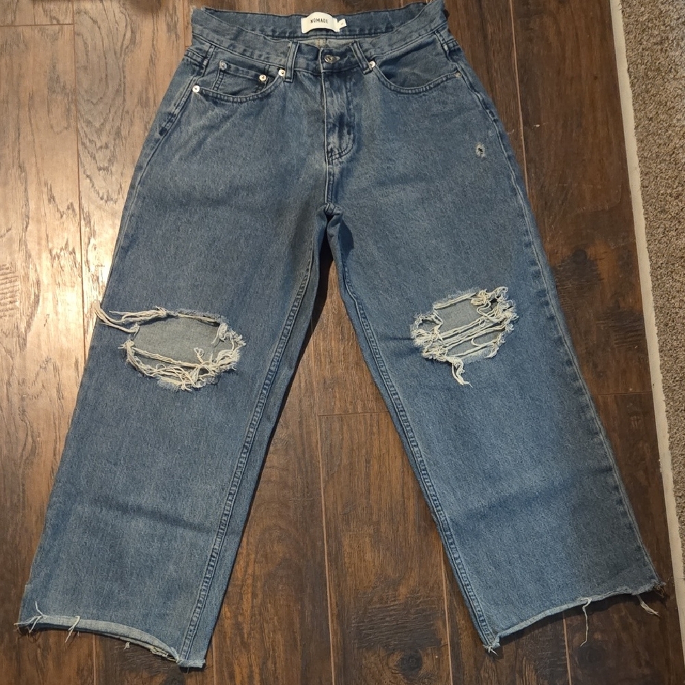 Nomad Blue Denim with Black Leather Patch